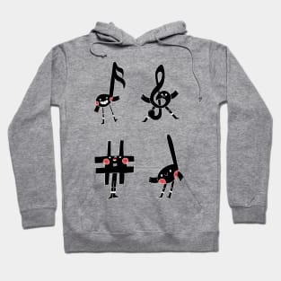 Funny Music Note Art, Cute Music Notes Hoodie